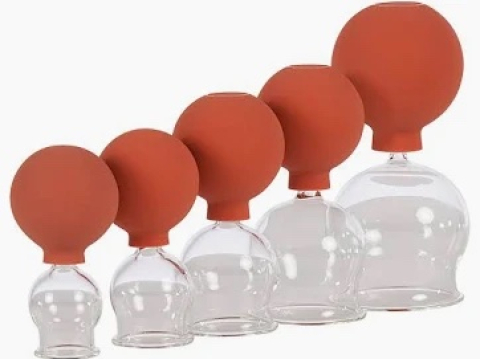 Schröpfglas mundgeblasen mit Ball