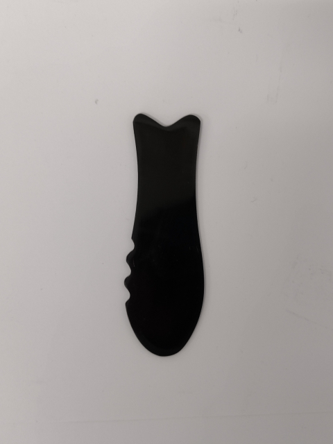 Gua Sha Fisch-Massagehorn mit Einkerbungen, ca. 14cm