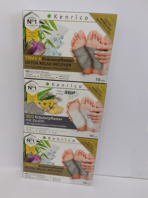 2x Entgiftungs- und Zeolithpflaster -; zwei verschiedene Kenrico Kräuterpflaster Sorten (3 Pckg.)