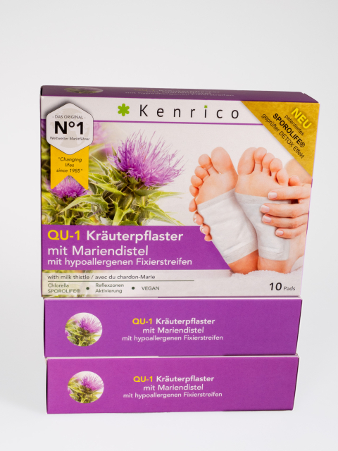 Kenrico QU-1 Mariendistelpflaster, 30 Stück Packung mit medizinischen Easytouch Fixierstreifen