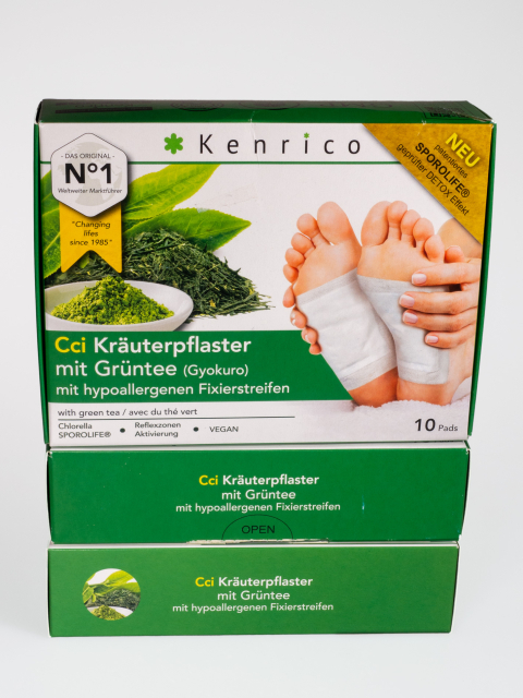 Kenrico Cci Grünteepflaster, 30 Stück Packung mit medizinischen Easytouch Fixierstreifen