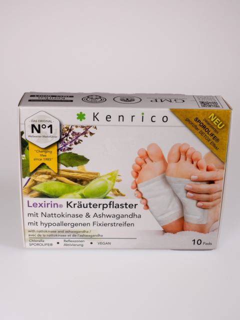 Kenrico Lexirin mit Nattokinase- und Ashwagandhapflaster, 10 Stück Packung mit medizinischen Easytouch Fixierstreifen