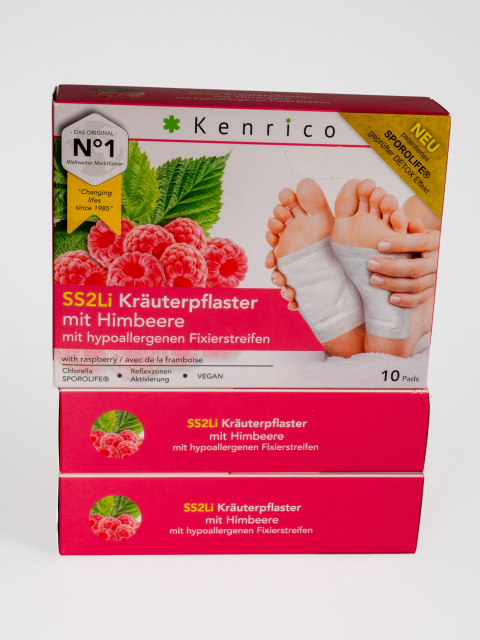Kenrico SS2Li Himbeerpflaster, 30 Stück Packung mit medizinischen Easytouch Fixierstreifen
