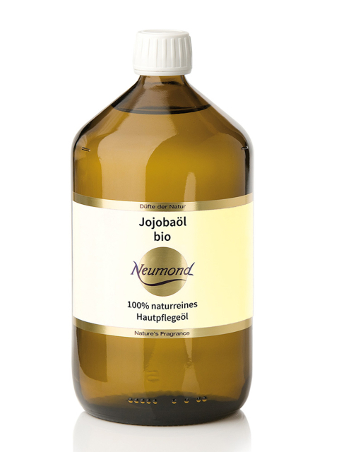 Jojobaöl (kbA), Rotöl 1000ml für Therapeuten. Pflanzliches Körperöl (1. Kaltpressung)