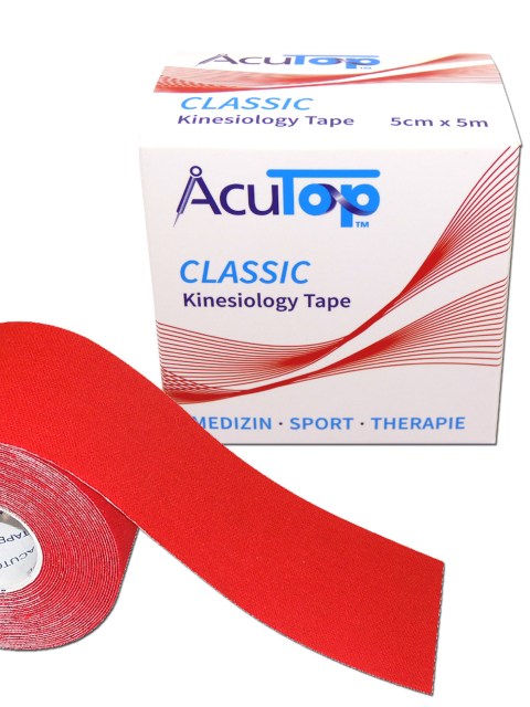 AcuTop Kinesiology Tape, rot, 5cm breit und 5 Meter lang