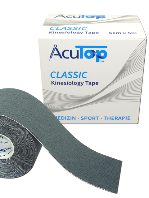 AcuTop Kinesiology Tape, grau, 5cm breit und 5 Meter lang