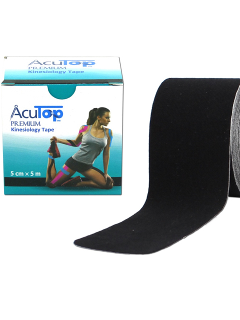 AcuTop Premium Kinesiology Tape, schwarz 5 cm x 5 Meter