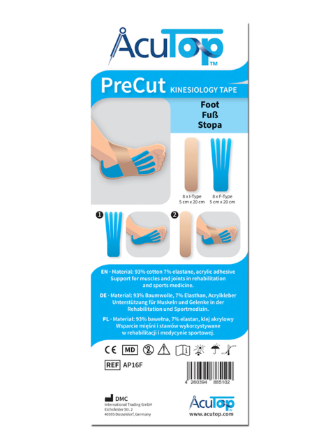 Acu Top Precut Kinesiology Tape, Fuß