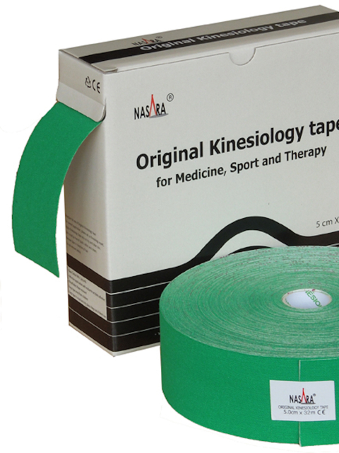 Nasara Kinesiologisches Tape grün, 5 cm x 32 m