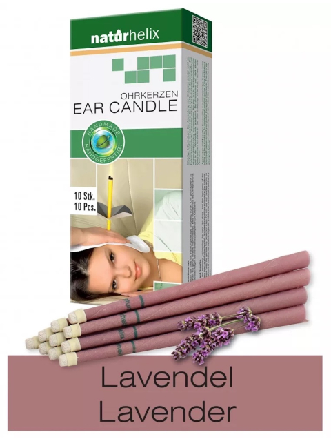10er Packung Naturhelix Ohrkerzen Lavendel-Öl