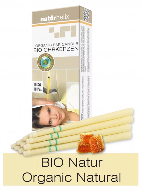 10er Packung Naturhelix BIO-Ohrkerzen Natur