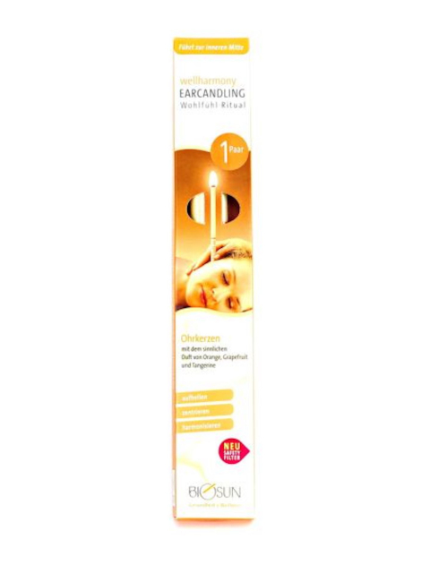 2 Stück Wellharmony BIOSUN Ohrkerzen Orange,Grapefruit u. Tangerine