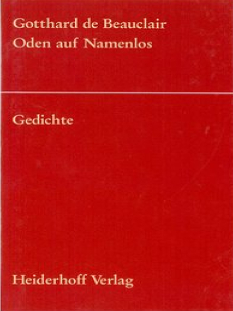 Oden auf Namenlos. Gedichte