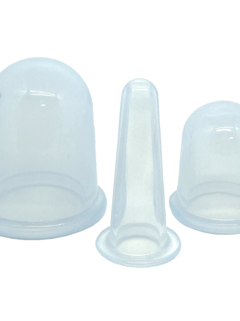 Silikon Massagecup 3er Set Transparent