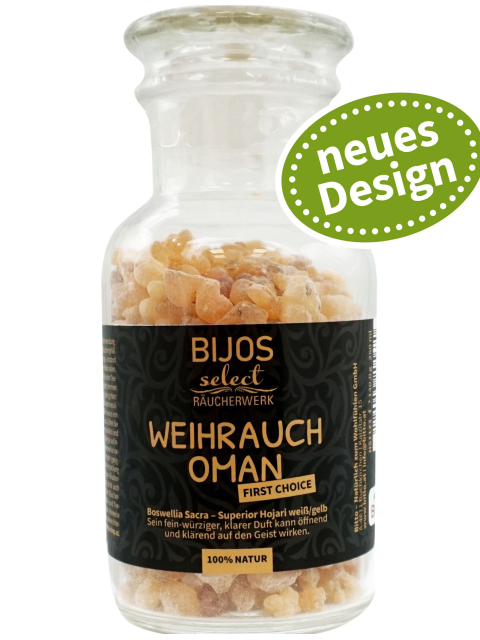 Weihrauch Oman FIRST CHOICE ca. 250 ml Glasfläschchen - Superior Jojari weiß/gelb