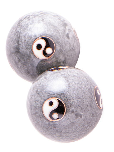Qi Gong Kugeln Yin Yang grau