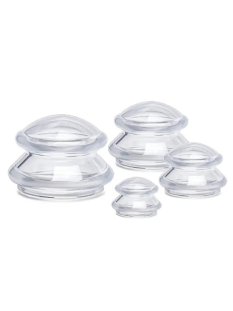 4 Stück Schröpfköpfe aus Gummi, Transparent Silicone Cupping jar 4 pcs in a set