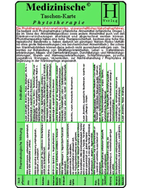 Phytotherapie - Medizinische Taschen-Karte