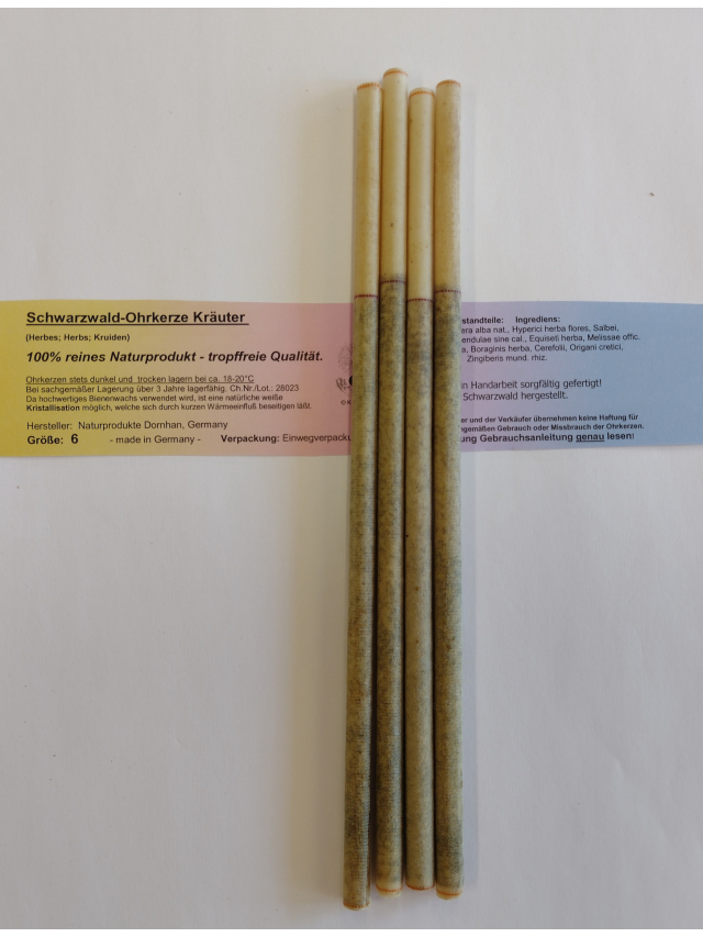 Therapie-Ohrkerze gr6 - Kräuter (4 St.) Standard-Größe
