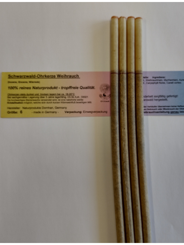 Therapie-Ohrkerze gr6 - Weihrauch (4 St.) Standard-Größe