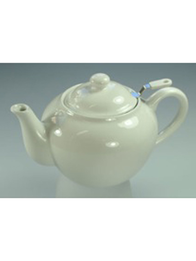 Teekanne 0,4 Liter mit Stahlfilter, aus Bone China gefertigt