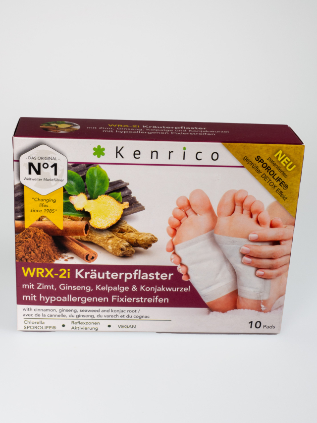 Kenrico WRX-2i Zimt-, Ginseng-, Kelpalge und Konjakwurzelpflaster, 10 Stück Packung mit medizinischen Easytouch Fixierstreifen