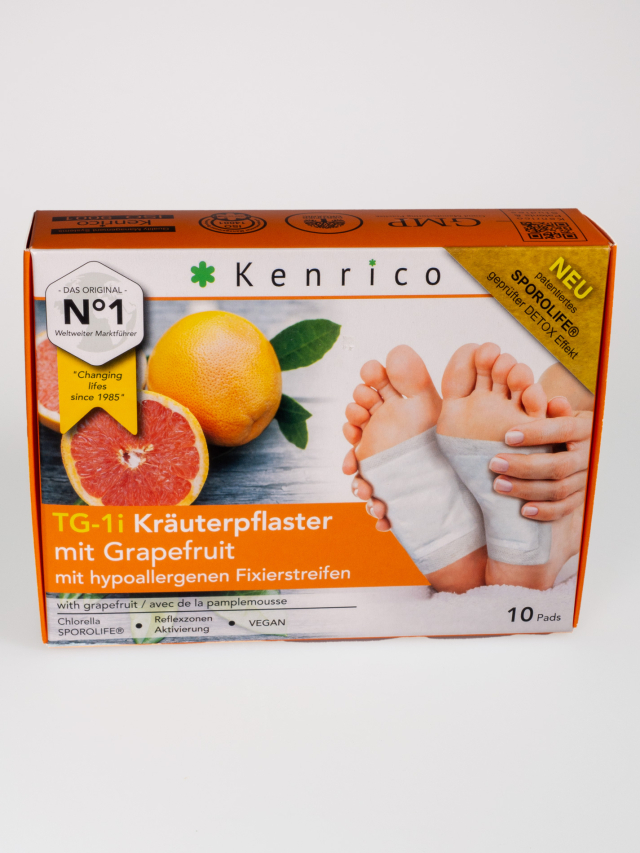 Kenrico TG-1i Grapefruitpflaster, 10 Stück Packung mit medizinischen Easytouch Fixierstreifen