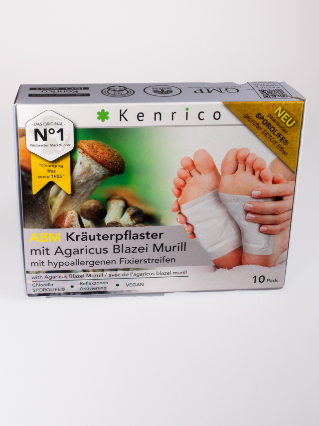 ABM Kenrico Kräuterpflaster mit Agaricus Blazei Murill, 10 Stück Packung mit medizinischen Easytouch Fixierstreifen Immun