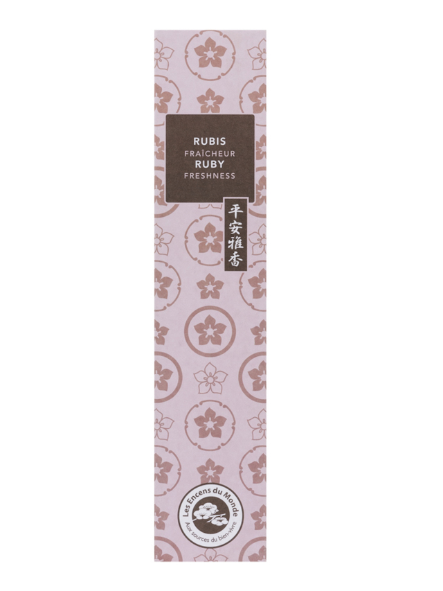 Rubin Frische, 40 Stk. japanische Räucherstäbchen mit Halter