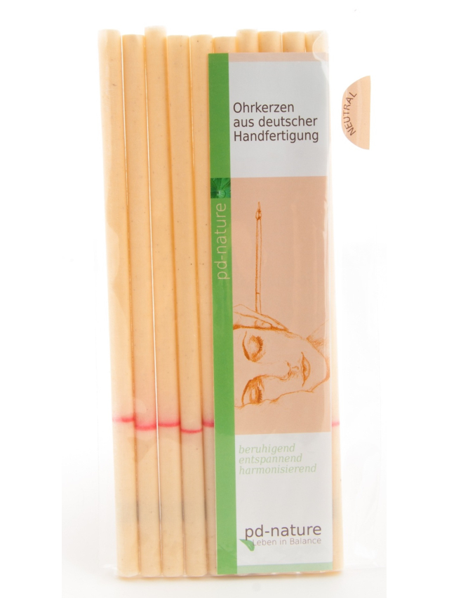 10 Stück pd-nature Ohrkerzen neutral