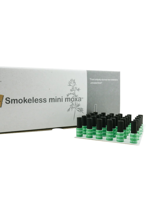 Moxakegel aus Moxakohle, sehr rauch- und geruchsarm, 180 Stück, selbstklebend. Smokeless mini moxa