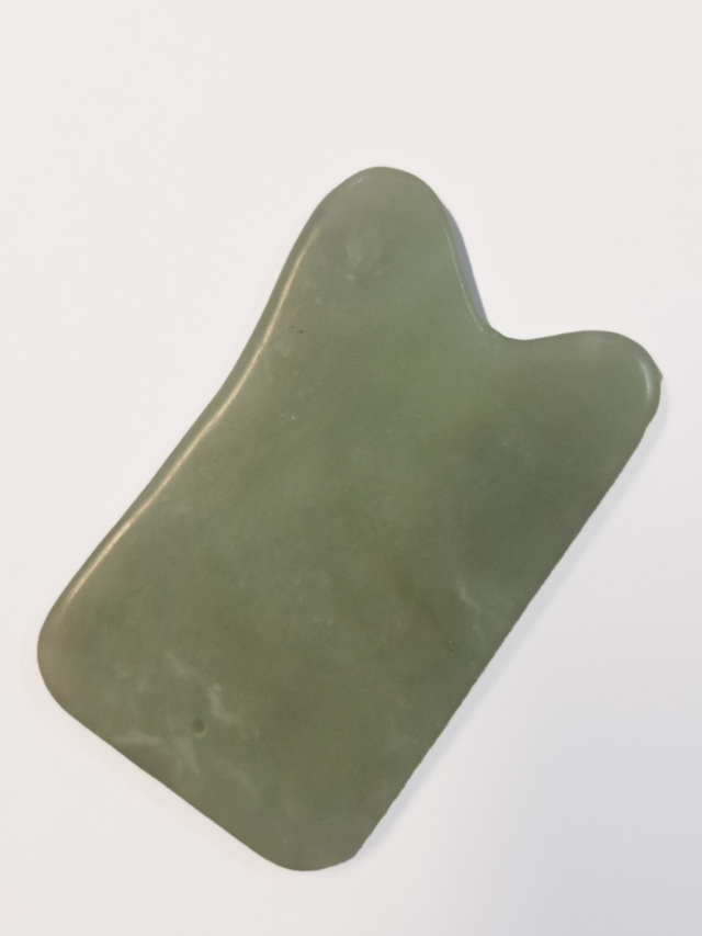 Gua Sha Schaber, Jadestein ca. 8 x 5,5cm