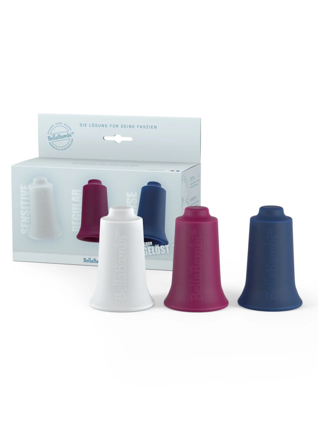 3 Stück BellaBambi mini trio. Weiß/Brombeer/Nachtblau. Das Allround-Set für die Anwendung an Händen, Füßen, schmalen Körperstellen und im Gesicht.