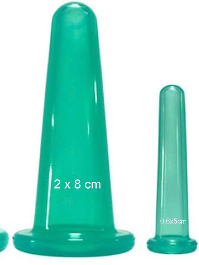Massage Cup grün aus Silicon ca. 2 x 8 cm. Extra klein für Gesicht