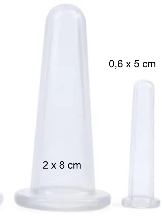 Massage Cup farblos aus Silicon, ca. 2 x 8 cm. Extra klein für Gesicht