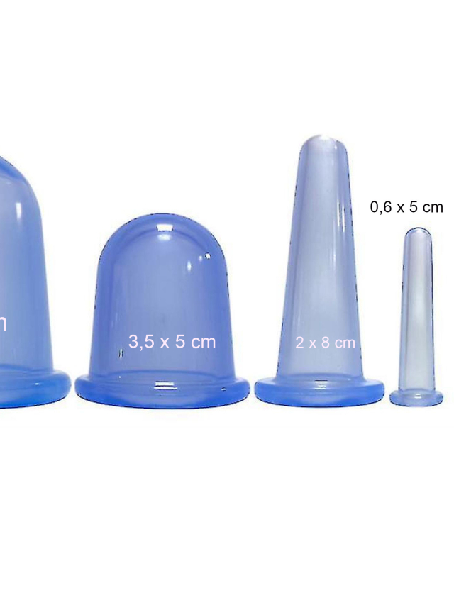 Massage Cup blau aus Silicon, ca. 6 mm innen x 5,0 cm hoch. Extra klein für Gesicht