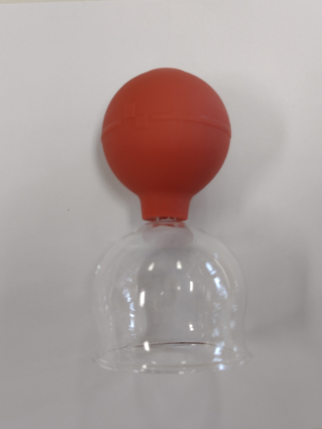6,5 cm Schröpfglas mit Saugball aus AR-Glas
