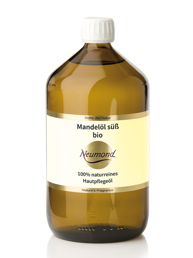 Mandelöl süß bio (kbA) 1000ml für Therapeuten. Pflanzliches Körperöl (1. Kaltpressung)