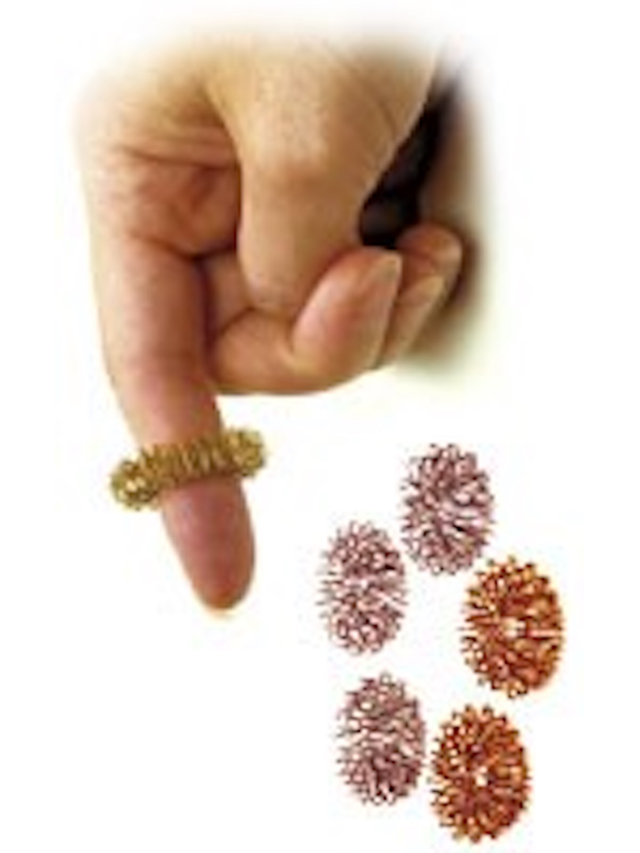 5 Finger Massage Ringe, goldfarben (Yang), Arthritis Fingerroller