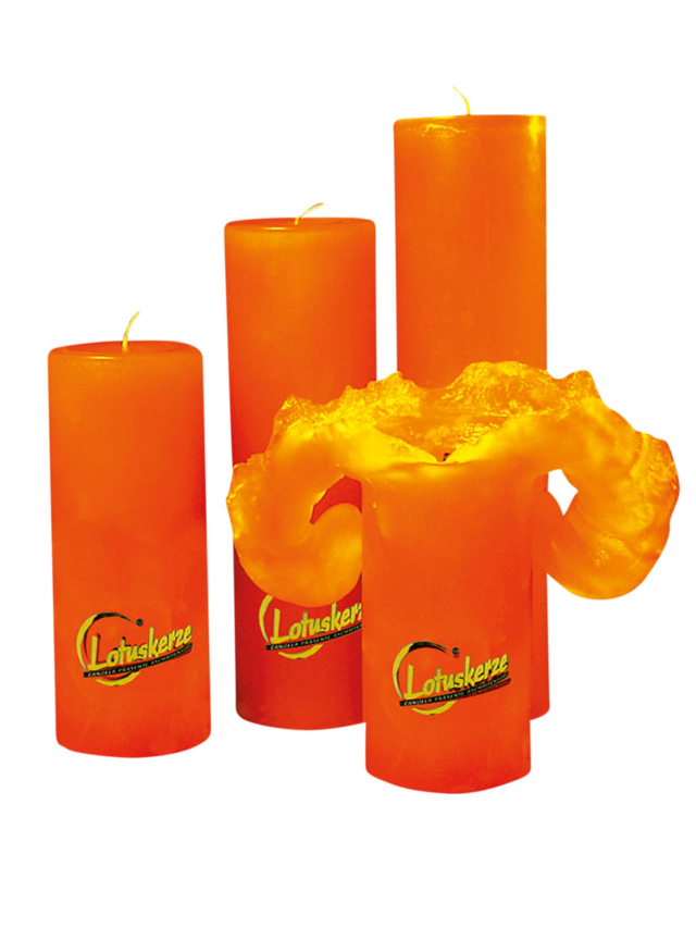 Candela Lotuskerze Basic orange, 28 cm