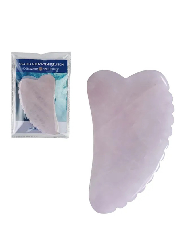 Gua Sha Rosenquarz mit Zähnchen
