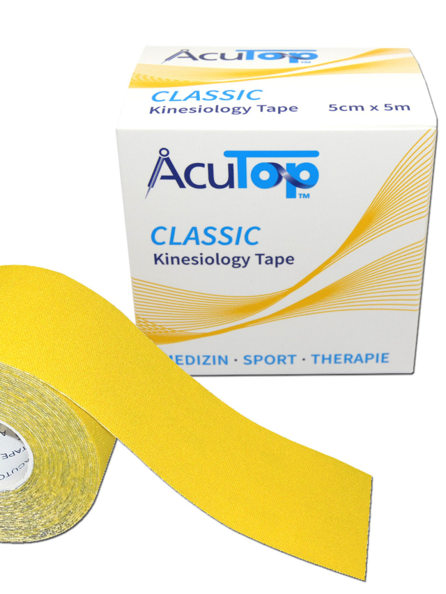 AcuTop Kinesiology Tape, gelb, 5cm breit und 5 Meter lang