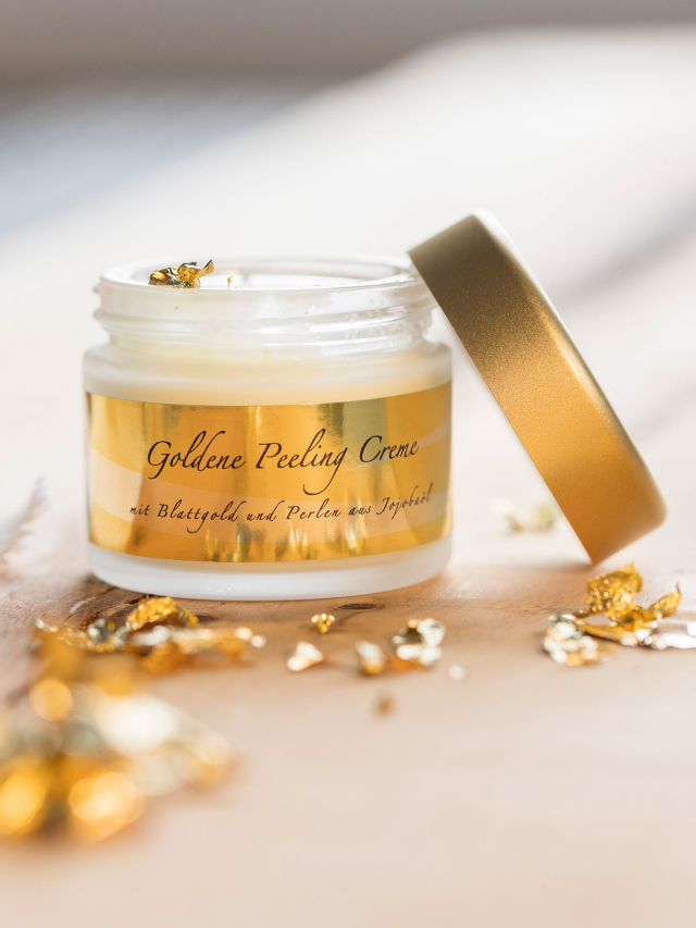 Goldene Peelingcreme mit Jojobabeads 50ml