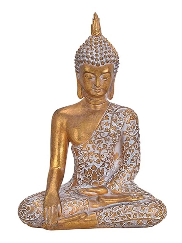 Buddha aus Poly. gold, 32 cm