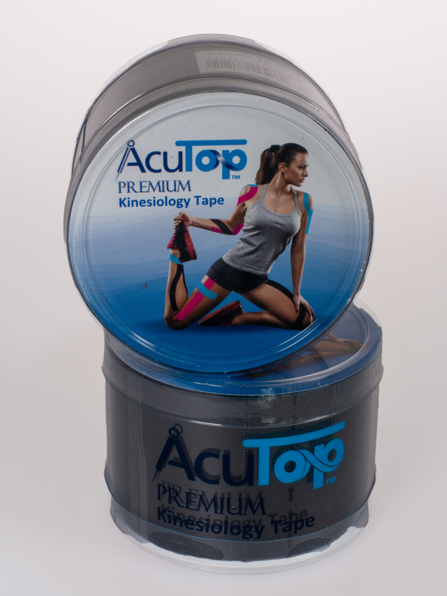 AcuTop Premium Kinesiology Tape, schwarz 5 cm x 5 Meter