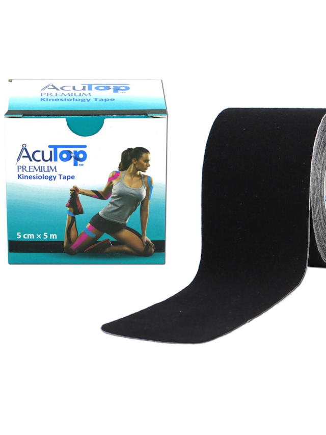 AcuTop Premium Kinesiology Tape, schwarz 5 cm x 5 Meter