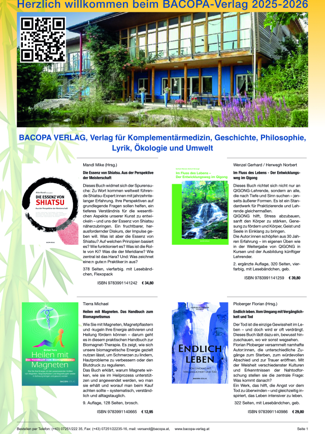Bacopa Verlagsflyer 2024/2025. A4 mit acht Seiten