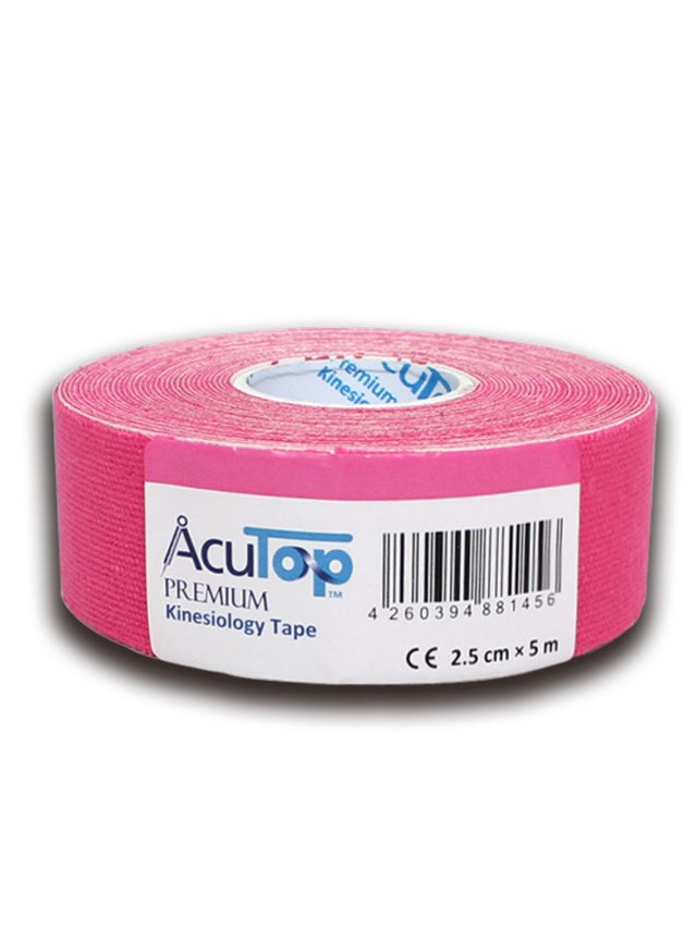 AcuTop Premium Kinesiology Tape, pink 2,5 cm x 5 Meter