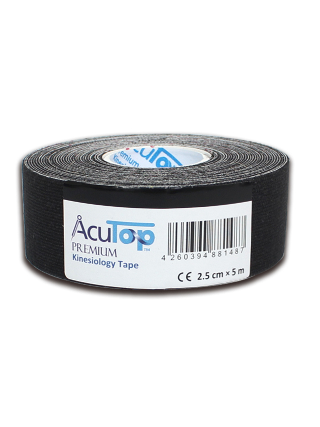 AcuTop Premium Kinesiology Tape, schwarz 2,5 cm x 5 Meter