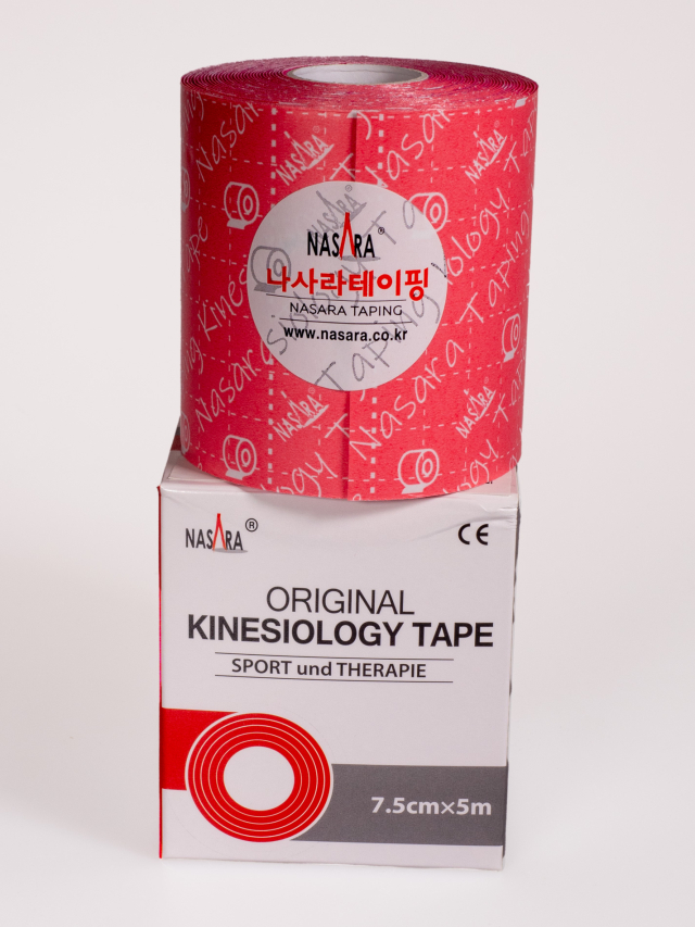 Nasara Kinesiologisches Tape, pink 7,5 cm x 5 m breit